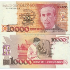Бразилія 10 нових крузадо на 10000 крузадо 1989г г UNC Р-218