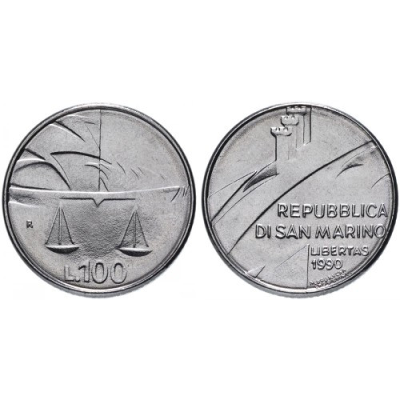 100 літрів 1990 Сан-Маріно — шістнадцять століть історії UNC