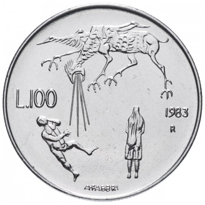 Сан-Маріно 100 лір, 1983 Ядерна загроза UNC Сан-Маріно 100 лір, 1983 Ядерна загроза UNC