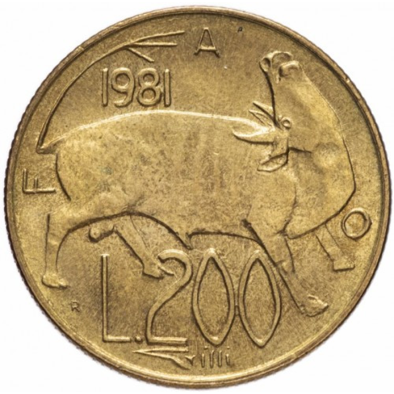 200 лір 1981 Сан-Маріно UNC 200 лір 1981 Сан-Маріно UNC
