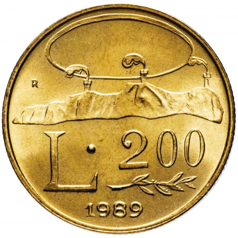 200 лір 1989 Сан-Маріно UNC 200 лір 1989 Сан-Маріно UNC