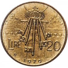 Монета 20 літрів. 1979 рік, Сан-Маріно.UNC
