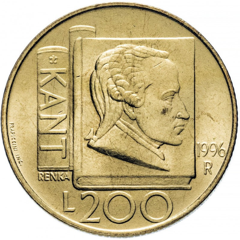 200 лір 1996 Сан-Маріно UNC 200 лір 1996 Сан-Маріно UNC