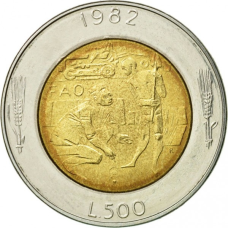 Монета 500 літрів. 1982 рік, Сан-Маріно.UNC