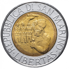 Монета 500 літрів. 1994 рік, Сан-Маріно.UNC