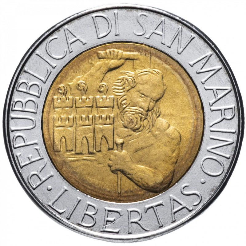 Монета 500 літрів. 1994 рік, Сан-Маріно.UNC Монета 500 літрів. 1994 рік, Сан-Маріно.UNC