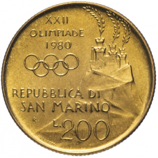 200 лир 1980 Сан-Марино UNC