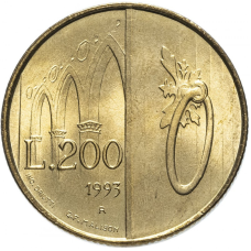 200 лир 1993 Сан-Марино UNC
