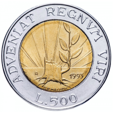 Монета 500 літрів. 1993 рік, Сан-Маріно.UNC