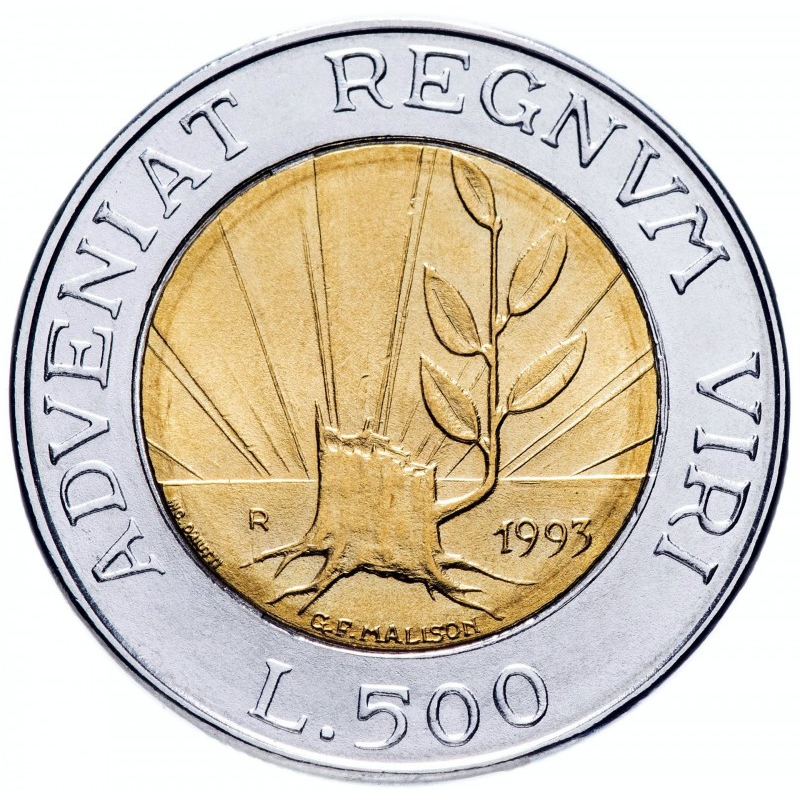 Монета 500 літрів. 1993 рік, Сан-Маріно.UNC Монета 500 літрів. 1993 рік, Сан-Маріно.UNC