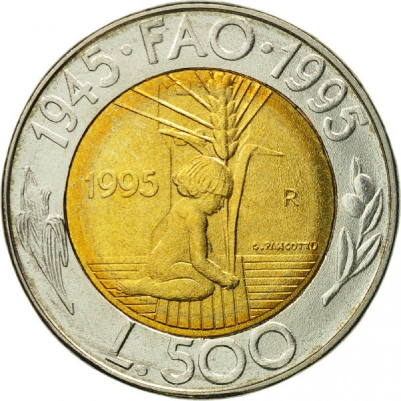 Монета 500 літрів. 1995 рік, Сан-Маріно.UNC Монета 500 літрів. 1995 рік, Сан-Маріно.UNC