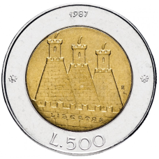 Монета 500 лір. 1987 рік, Сан-Маріно.UNC