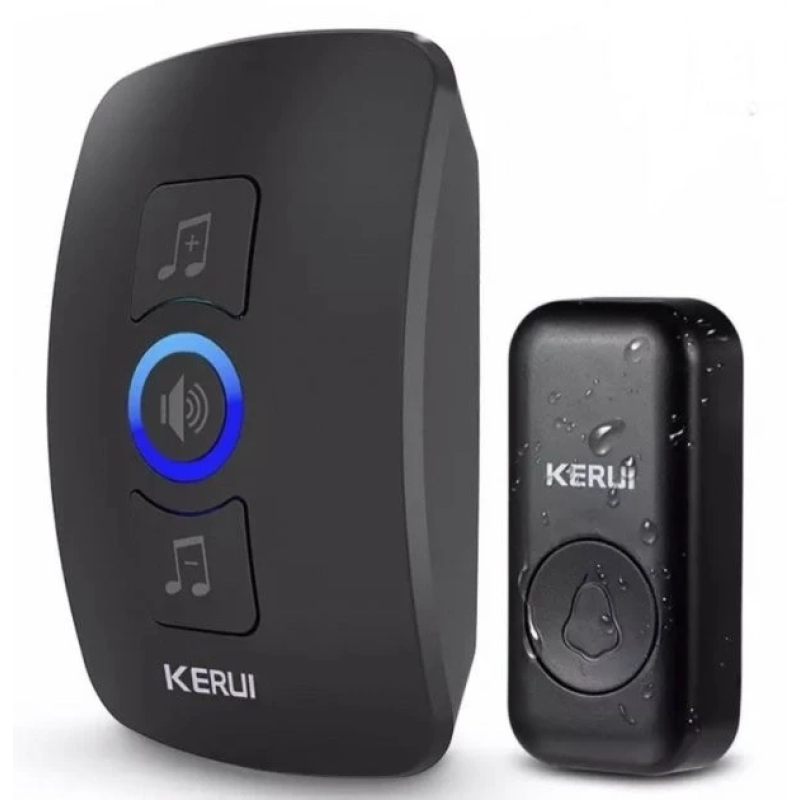 Бездротовий дверний дзвінок KERUI M525 механіка з базою в розетку чорний