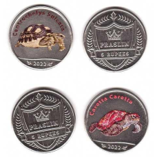Fantasy — Praslin — набір 2 монети x 5 Rupees 2022 — черепахи — UNC