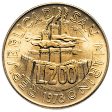 Монета 200 лір. 1978 рік, Сан-Маріно.UNC