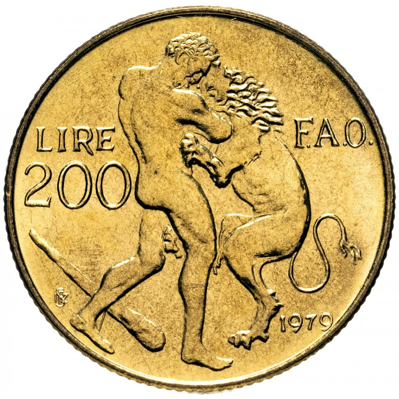 Монета 200 лір. 1979 рік, Сан-Маріно.UNC Монета 200 лір. 1979 рік, Сан-Маріно.UNC