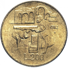 Монета 200 лір. 1982 рік, Сан-Маріно.UNC
