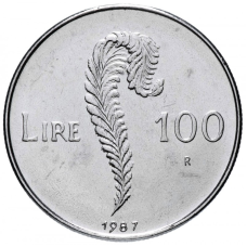 Монета 100 літрів. 1987 рік, Сан-Маріно.UNC