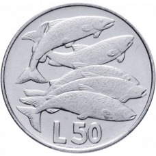 Монета 50 літрів. 1975 рік, Сан-Маріно.UNC