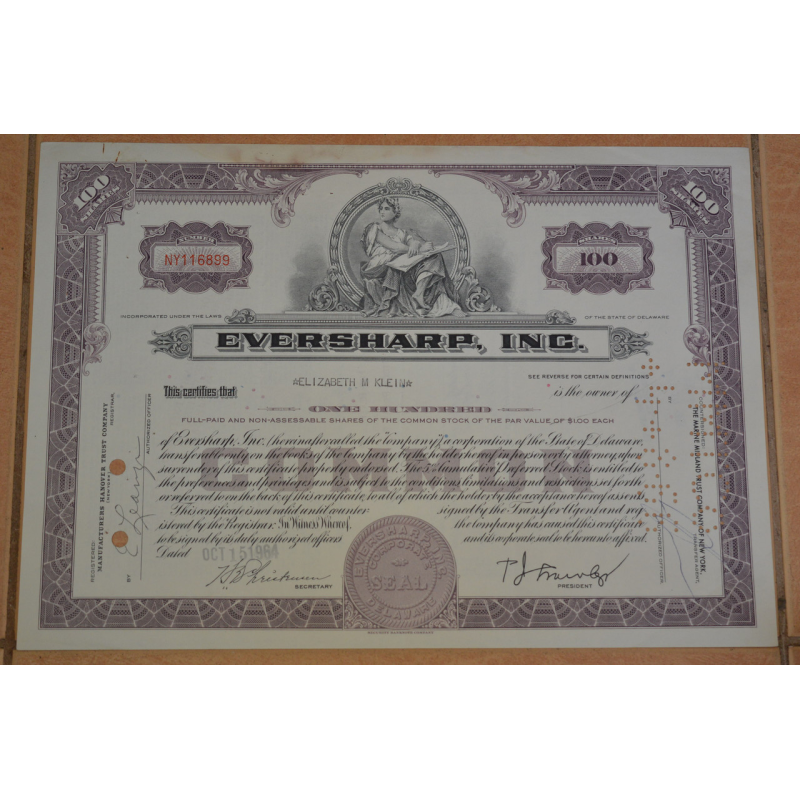 Акція. США. 1964 рік No116899 (Б-3)