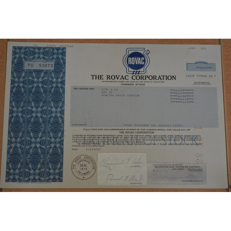 Акція. США. 1987 рік No53973 (Б-3) Акція. США. 1987 рік No53973 (Б-3)
