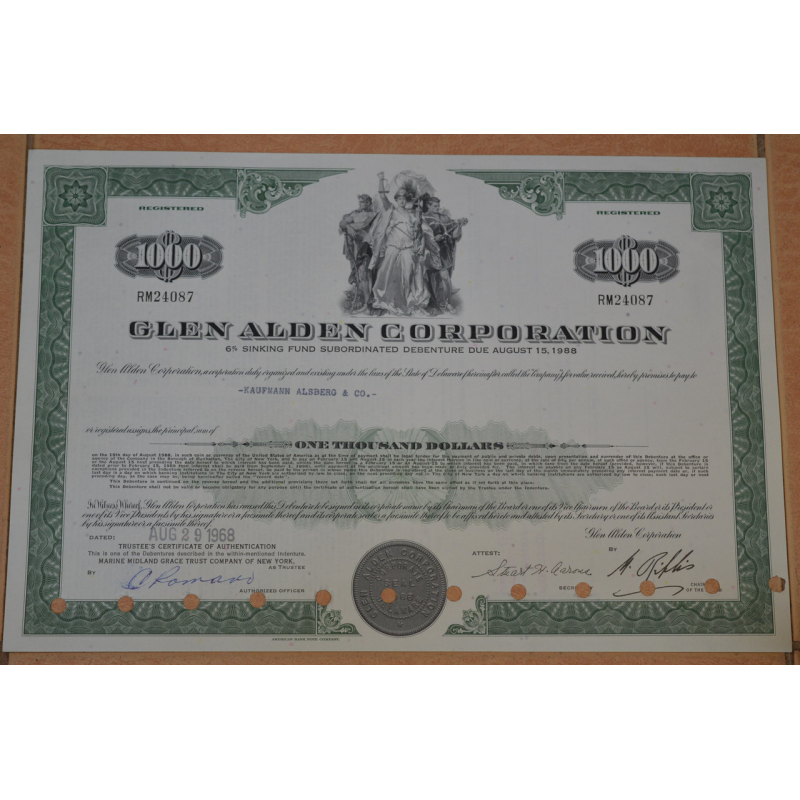 Акція. США. 1968 рік No24087 (Б-3) Акція. США. 1968 рік No24087 (Б-3)