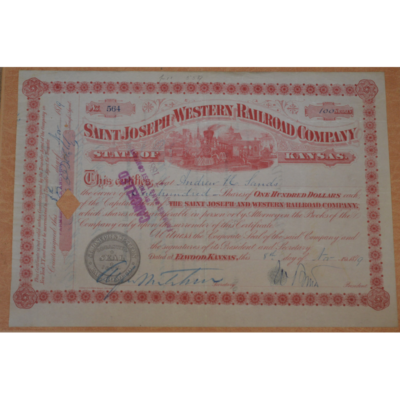 Акція. США. 1879 рік No564 (Б-3) Акція. США. 1879 рік No564 (Б-3)