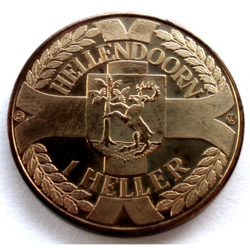 НІДЕРЛАНДИ HELLENDOORN 1 HELLER 1978 UNC Місцева валюта 30 мм G44 UNC