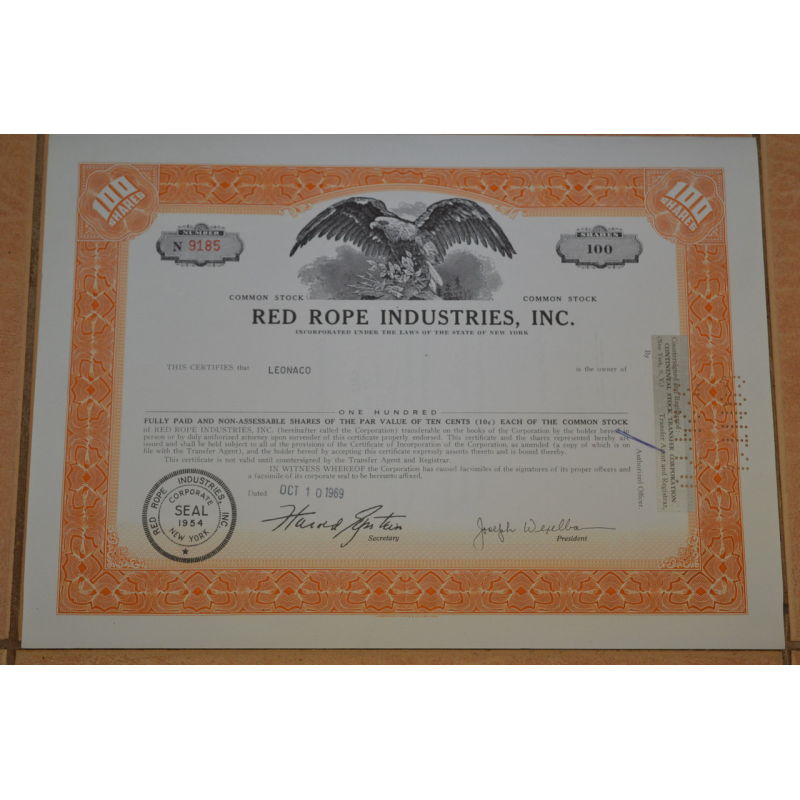 Акція. США. 1969 рік No9185 (Б-5) Акція. США. 1969 рік No9185 (Б-5)