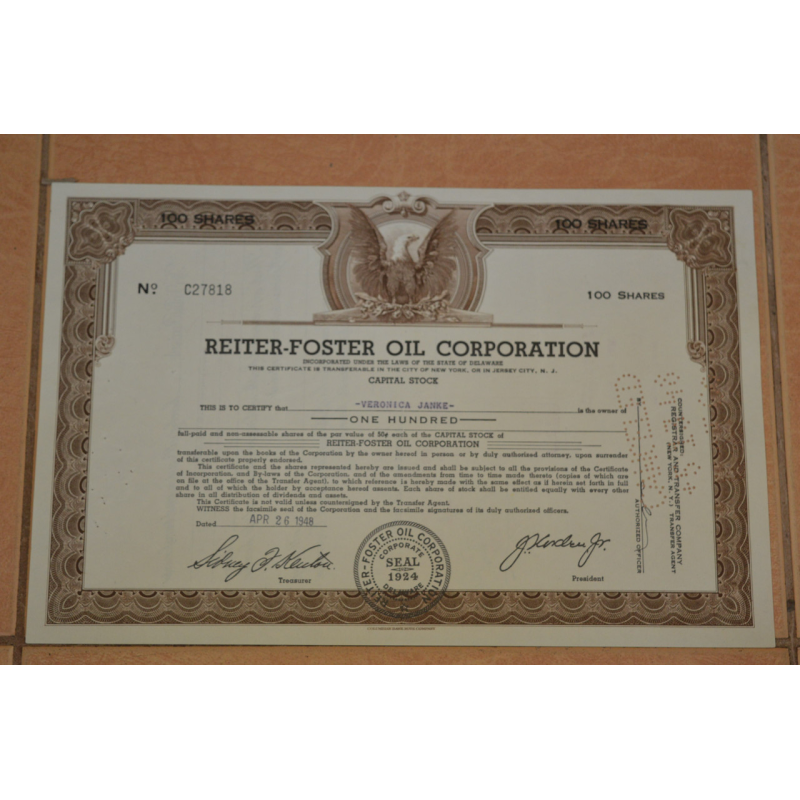 Акція. США. 1948 рік No27818 (Б-5)