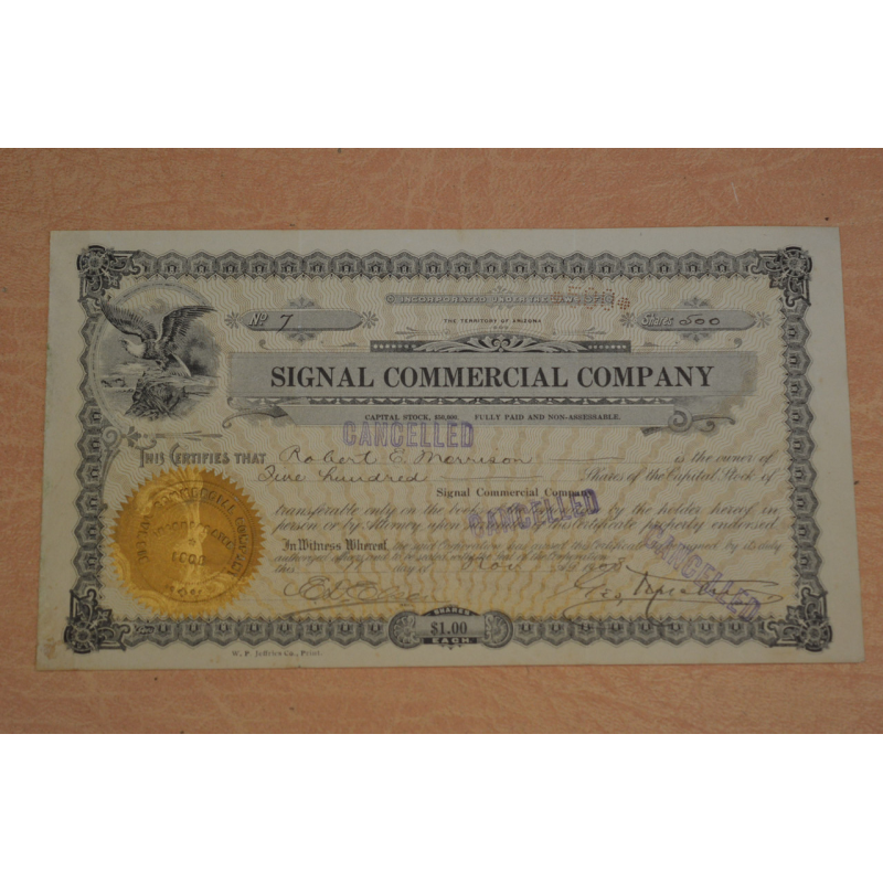 Акція. США. 1908 рік No7 (Б-5)
