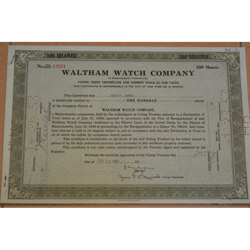 Акція. США. 1951 рік No17331 (Б-5) Акція. США. 1951 рік No17331 (Б-5)