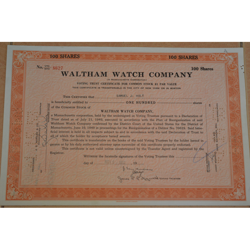 Акція. США. 1952 рік No8627 (Б-5) Акція. США. 1952 рік No8627 (Б-5)