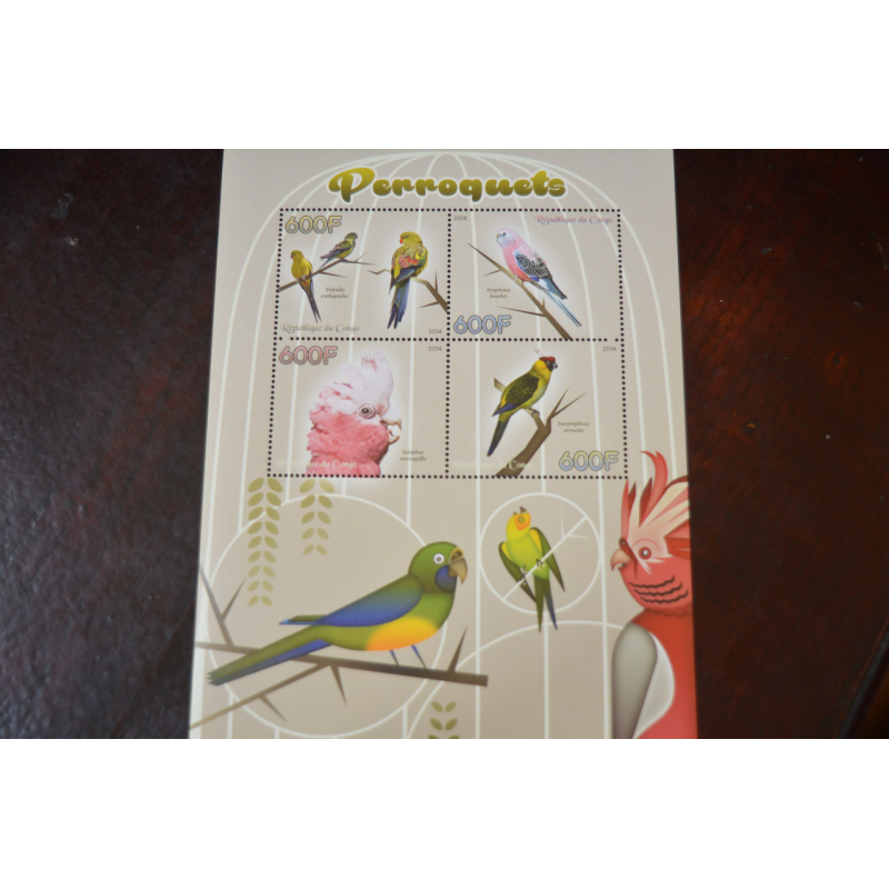 Конго. Марки. Фауна. Блок. 2014 рік (А-37) Конго. Марки. Фауна. Блок. 2014 рік (А-37)