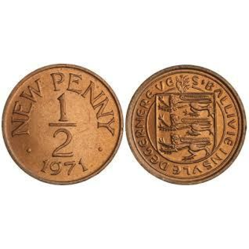 Гернсі 1/2 нового пенні 1971 Гернсі 1/2 нового пенні 1971