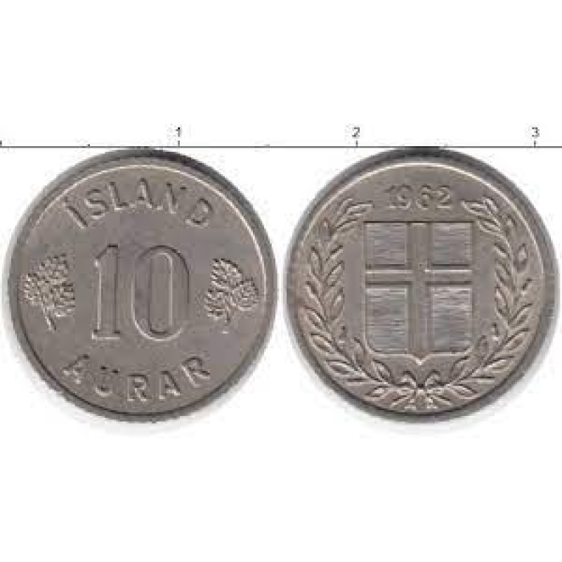 10 ейре (аурар) 1962 Ісландія. (АЛ) 10 ейре (аурар) 1962 Ісландія. (АЛ)