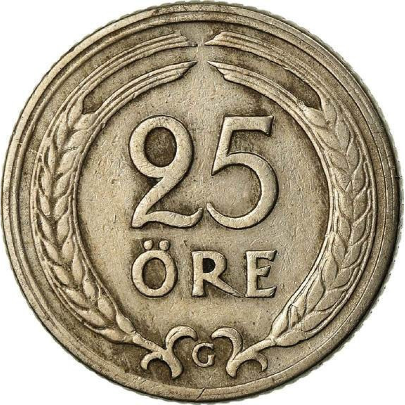 Монета Швеція 25 ере 1946 Швеция Монета Швеція 25 ере 1946 Швеция