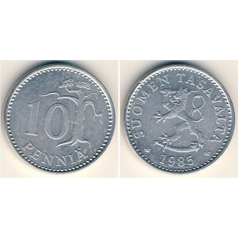 Монета 10 Пенні Фінляндія Алюміній 1985.(БЖ)