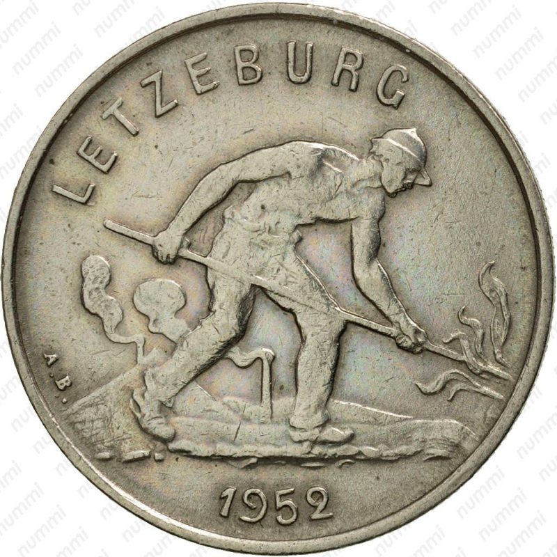 Монета 1глад. 1952 рік, Люксембург.(АЗ) Монета 1глад. 1952 рік, Люксембург.(АЗ)