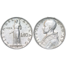 Монета 10 літрів. 1951-55 рік, 350.
