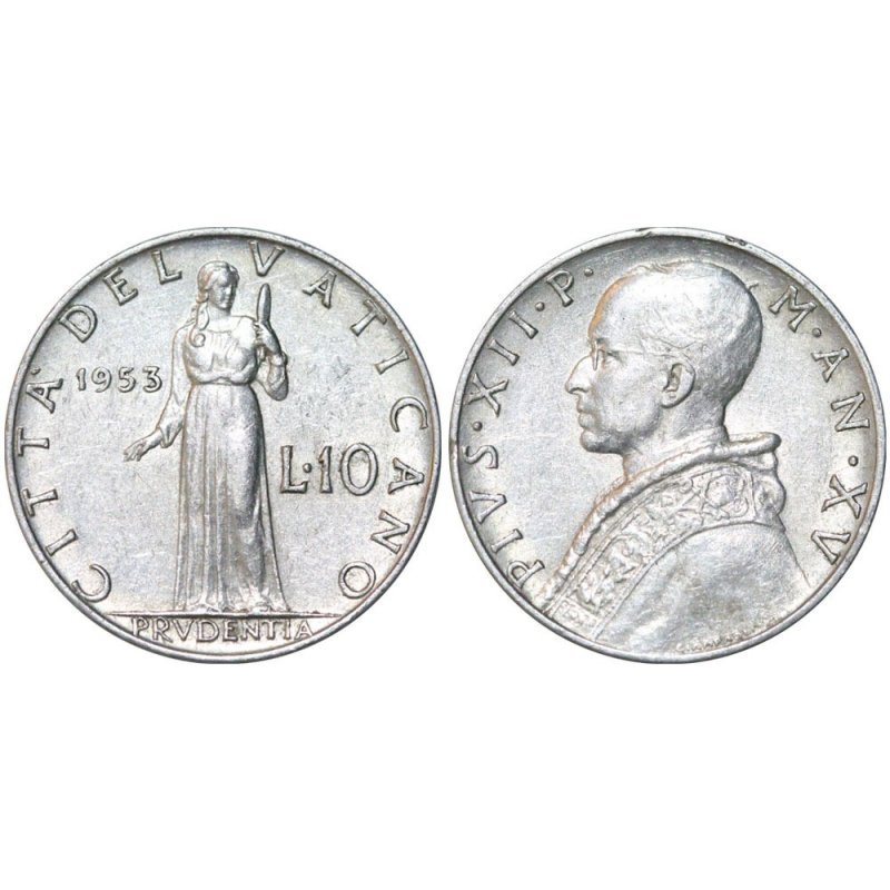 Монета 10 літрів. 1951-55 рік, 350. Монета 10 літрів. 1951-55 рік, 350.