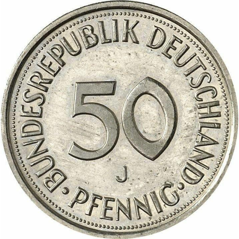 50 пфеннігів 1990 J - Німеччина 50 пфеннігів 1990 J - Німеччина