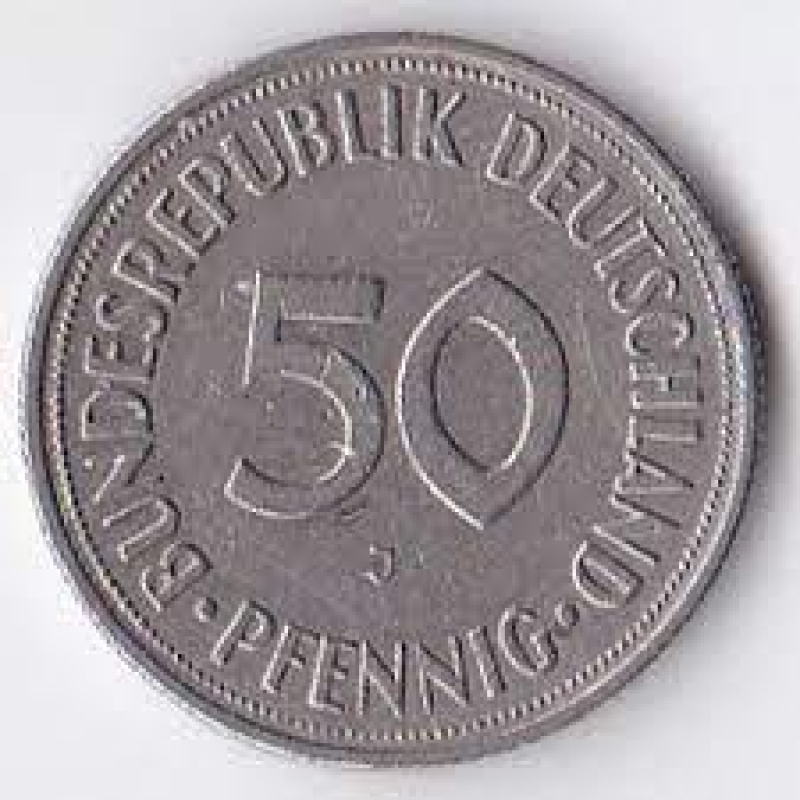50 пфеннігів 1950 J - Німеччина 50 пфеннігів 1950 J - Німеччина