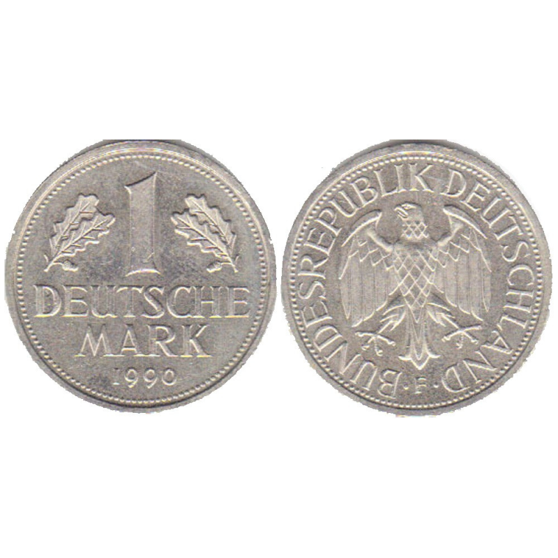 1 марка 1990 «F» Германия 1 марка 1990 «F» Германия