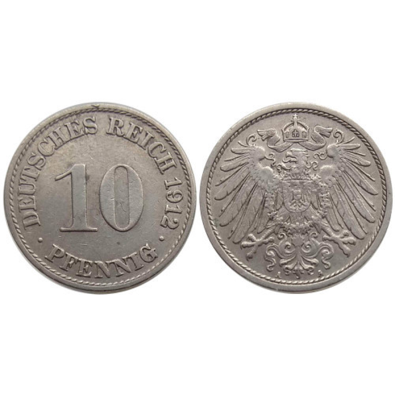 10 пфеннігів 1912 A - Німеччина 10 пфеннігів 1912 A - Німеччина