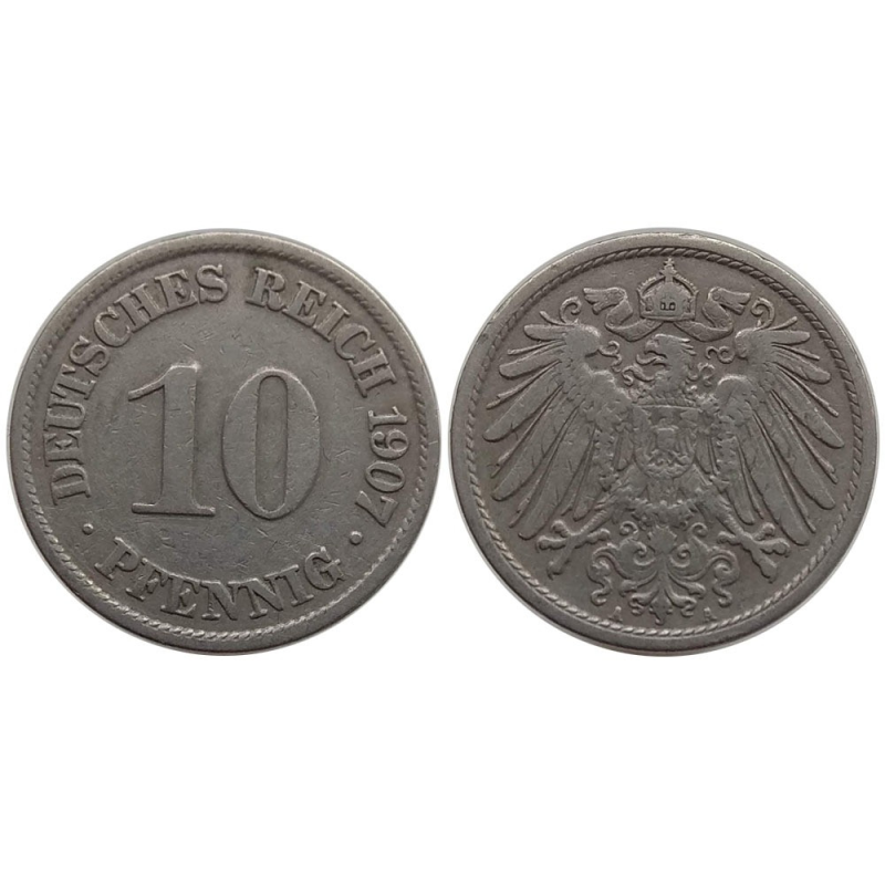 10 пфеннігів 1907 A - Німеччина 10 пфеннігів 1907 A - Німеччина