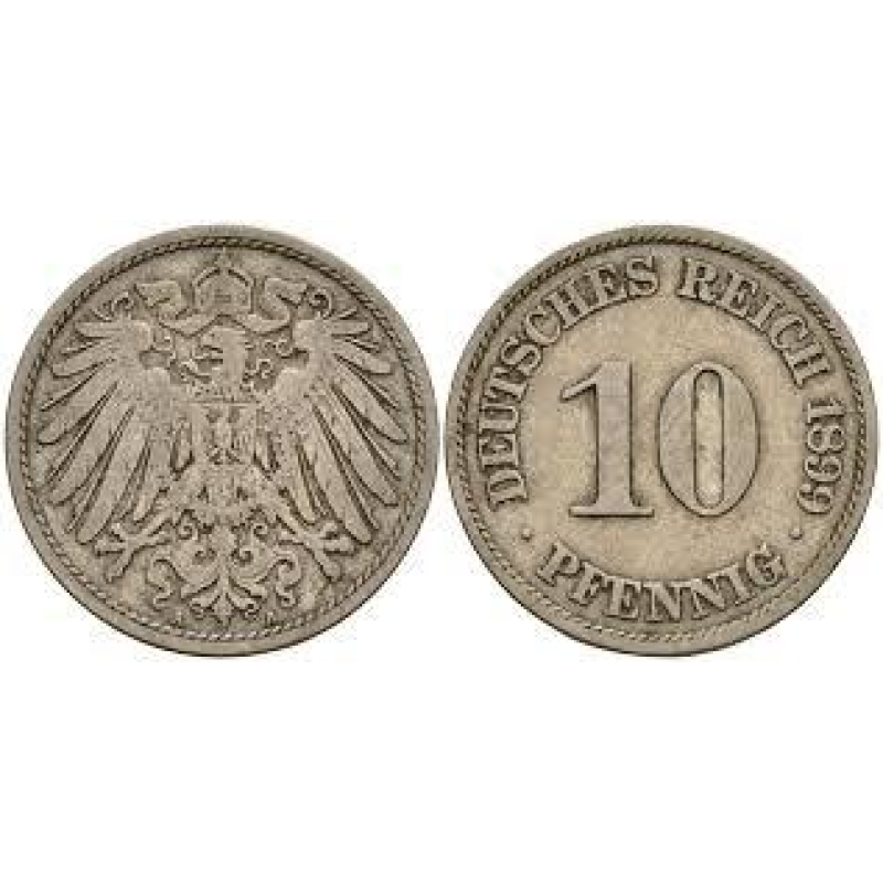 10 пфеннігів 1899 A - Німеччина 10 пфеннігів 1899 A - Німеччина