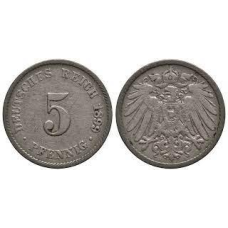 5 пфеннігів 1899 D- Німеччина