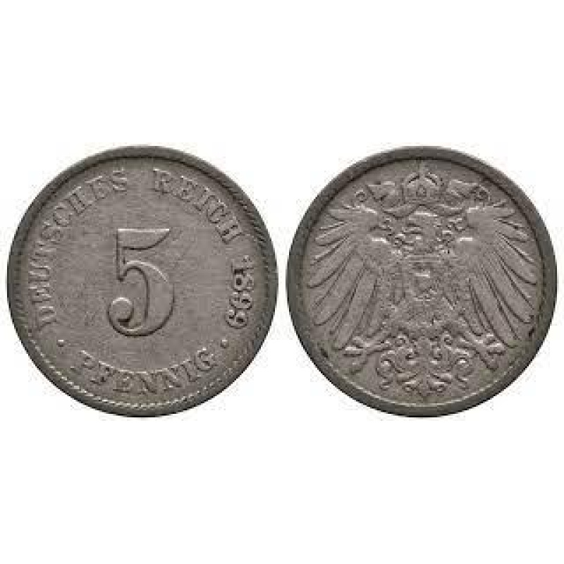 5 пфеннігів 1899 D- Німеччина