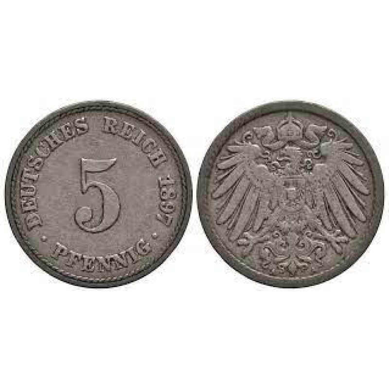 5 пфеннігів 1897 A - Німеччина 5 пфеннігів 1897 A - Німеччина